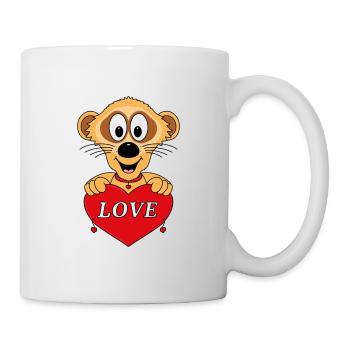 ERDMÄNNCHEN - LIEBE - LOVE - TIERISCH - VERLIEBT - Tasse - Weiß - Rechts