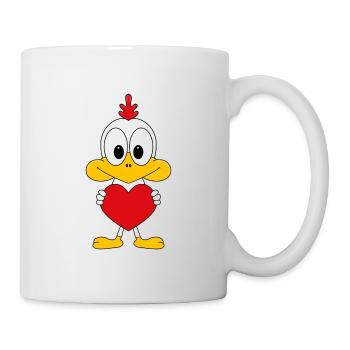 HUHN - HERZ - LIEBE - LOVE - TIERISCH - TIER - Tasse - Weiß - Rechts