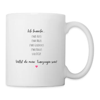 Trauzeugin fragen Geschenk Antrag - Tasse - Weiß - Rechts