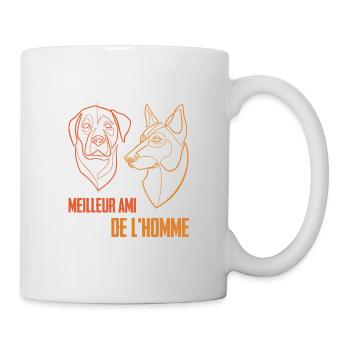 Meilleur ami de l'homme - chien singleline - Mug blanc - blanc - Droite