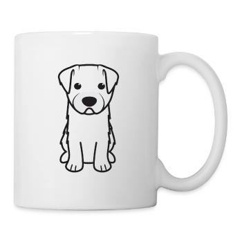 Bichon Yorkie Dog Cartoon Kawaii Illustration - Mug blanc - blanc - Droite
