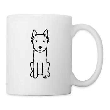 Berger Picard Hund Cartoon Kawaii Illustration - Tasse - Weiß - Rechts