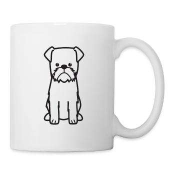 Brussels Griffon Dog Cartoon Kawaii Illustration - Mug blanc - blanc - Droite