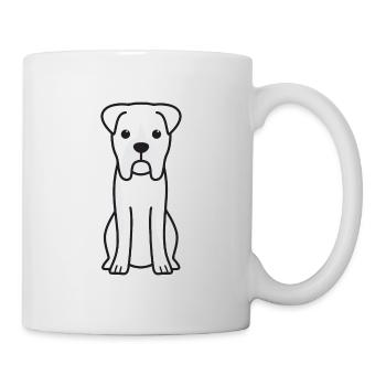 Bull Boxer Dog Cartoon Kawaii Illustration - Mug blanc - blanc - Droite