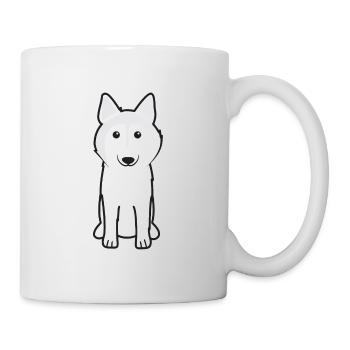Dessin animé kawaii de chien esquimau canadien - Mug blanc - blanc - Droite
