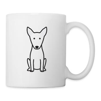 Bull Terrier Dog Cartoon Kawaii Illustration - Mug blanc - blanc - Droite