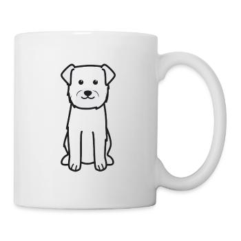 Border Terrier Dog Cartoon Kawaii Illustration - Mug blanc - blanc - Droite
