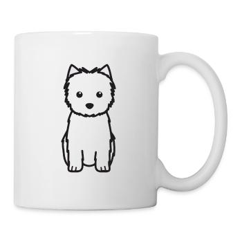 Cairn Terrier Dog Cartoon Kawaii Illustration - Mug blanc - blanc - Droite