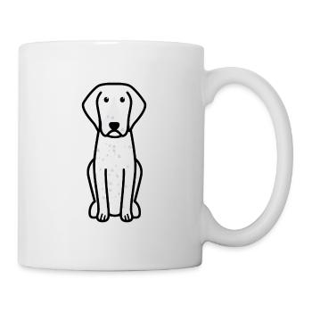 Bluetick Coonhound Dog Cartoon Kawaii Illustration - Mug blanc - blanc - Droite