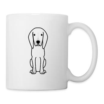 Black And Tan Coonhound Hund Cartoon Kawaii Illustr - Tasse - Weiß - Rechts