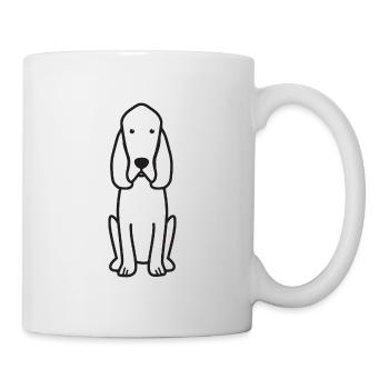 Bloodhound Dog Cartoon Kawaii Illustration - Mug blanc - blanc - Droite