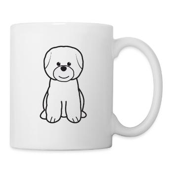 Bichon Frise Dog Cartoon Kawaii Illustration - Mug blanc - blanc - Droite