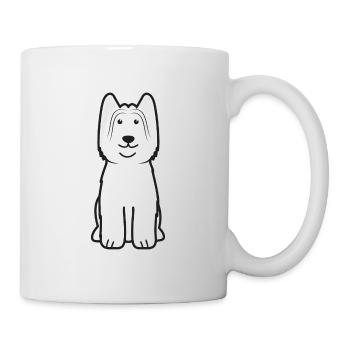 Briard Dog Cartoon Kawaii Illustration - Mug blanc - blanc - Droite