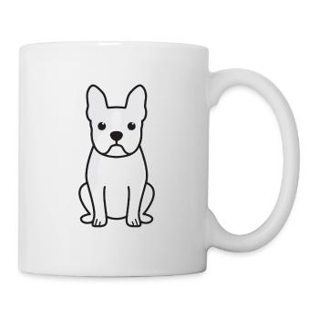 Boston Terrier Dog Cartoon Kawaii Illustration - Mug blanc - blanc - Droite
