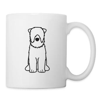 Schwarzer Russischer Terrier Hund Cartoon Kawaii Illustrat - Tasse - Weiß - Rechts