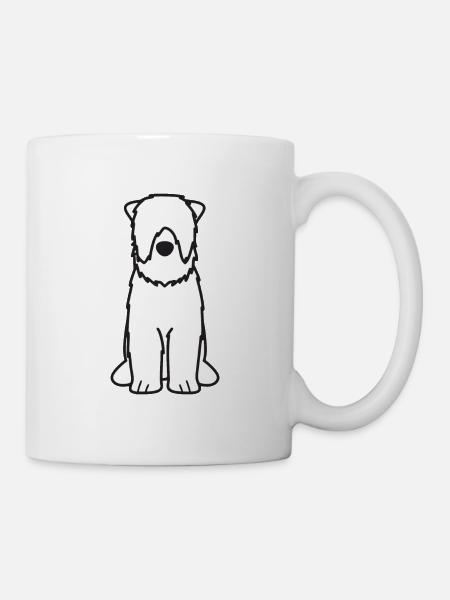 Schwarzer Russischer Terrier Hund Cartoon Kawaii Illustrat - Tasse - Weiß