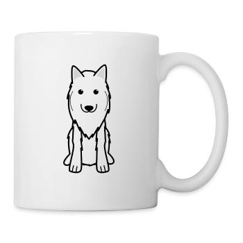 Chien belge Tervuren Cartoon Kawaii Illustration - Mug blanc - blanc - Droite