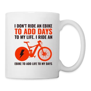 E-Bike Elektrofahrrad Fahrrad Radfahren Biker Mtb - Tasse - Weiß - Rechts
