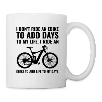E-Bike Elektrofahrrad Fahrrad Radfahren Biker Mtb - Tasse - Weiß - Rechts