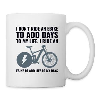 E-Bike Elektrofahrrad Fahrrad Radfahren Biker Mtb - Tasse - Weiß - Rechts