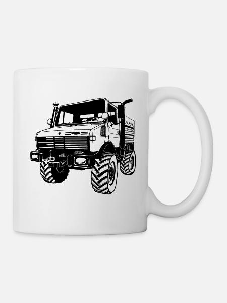 Unimog - Oldtimer - Offroad - Universal Motorgerät - Tasse - Weiß
