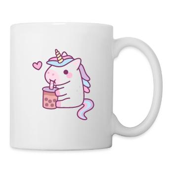 Cute Unicorn Loves Drinking Bubble Tea - Mug - white - Right