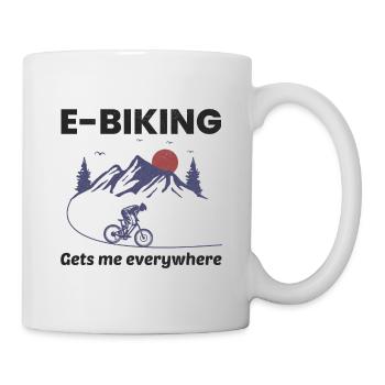 E-Bike Elektrofahrrad Fahrrad Radfahren Biker Mtb - Tasse - Weiß - Rechts
