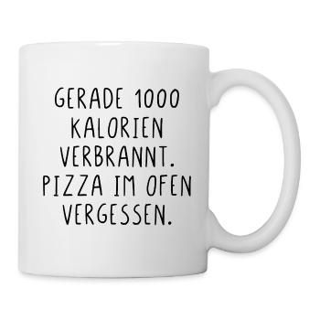 Gerade Kalorien verbrannt Pizza im Ofen vergessen - Tasse - Weiß - Rechts