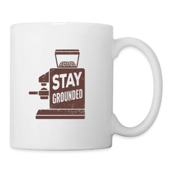 Coffee Grinder Stay Grounded Grunge - Mug - white - Right