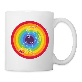 Cercle arc-en-ciel avec licorne - Mug blanc - blanc - Droite