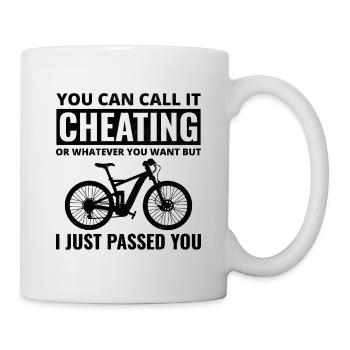 E-Bike Elektrofahrrad Fahrrad Radfahren Biker Mtb - Tasse - Weiß - Rechts