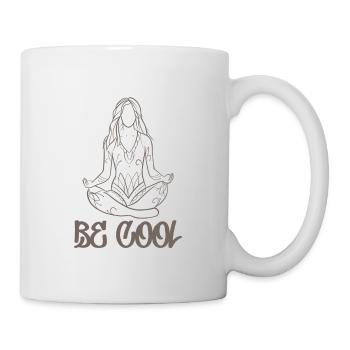BE COOL Yoga design line art style - Mug blanc - blanc - Droite