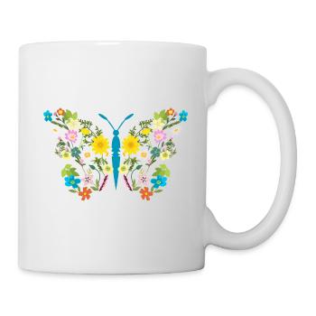 Wildflower Butterfly Blooming Floral Art - Mug - white - Right