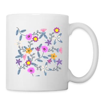 Mohnblüte Wildblumen Blüte Blumenkunst - Tasse - Weiß - Rechts
