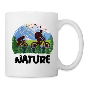 Nature Cyclist Mountains Wilderness - Mug - white - Right