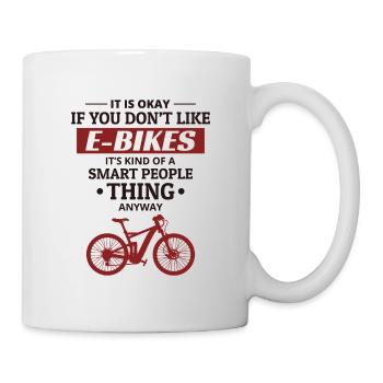E-Bike Elektrofahrrad Fahrrad Radfahren Biker Mtb - Tasse - Weiß - Rechts