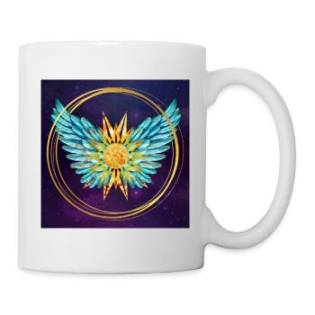 Sign of Light, Wings, Sun, SSL, Gold Rings - Mug - white - Right