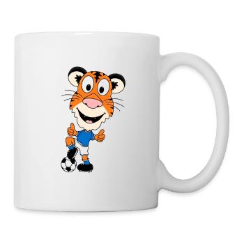 TIGER - FUßBALL - SPORT - TIER - TIERISCH - Tasse - Weiß - Rechts