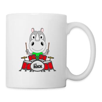 NASHORN - SCHLAGZEUG - MUSIK - TIERISCH - Tasse - Weiß - Rechts