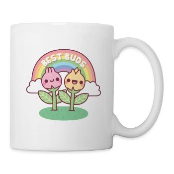 Süße Blumenknospen und Regenbogen Beste Knospen Wortspiel - Tasse - Weiß - Rechts