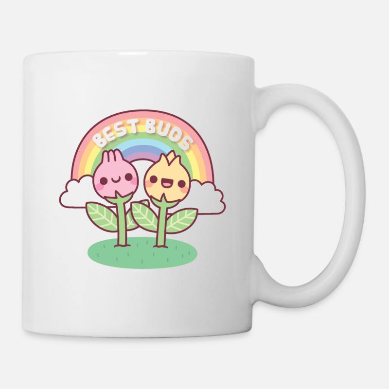 Boutons floraux mignons et meilleurs bourgeons arc-en-ciel Jeu de mots - Mug blanc - blanc