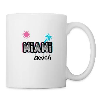 MIAMI Beach pink /blue logo - Mug - white - Right
