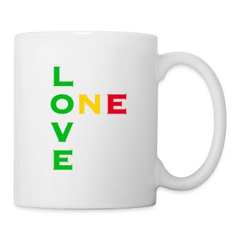 One love - green yellow red - Mug - white - Right