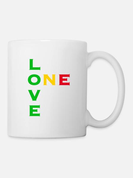 One love - vert jaune rouge - Mug blanc - blanc