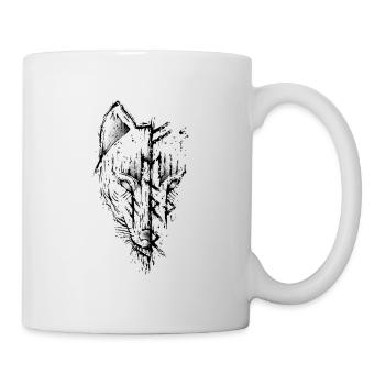 Loup Fenrir Viking trash futhark rune - Mug blanc - blanc - Droite