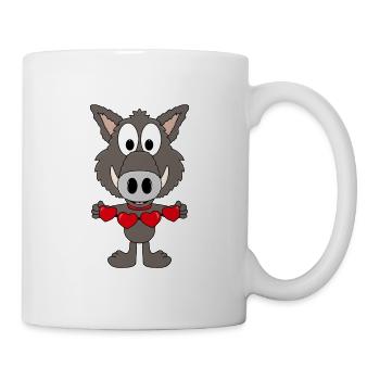 WILDSCHWEIN - HERZEN - LIEBE - LOVE - TIER - Tasse - Weiß - Rechts
