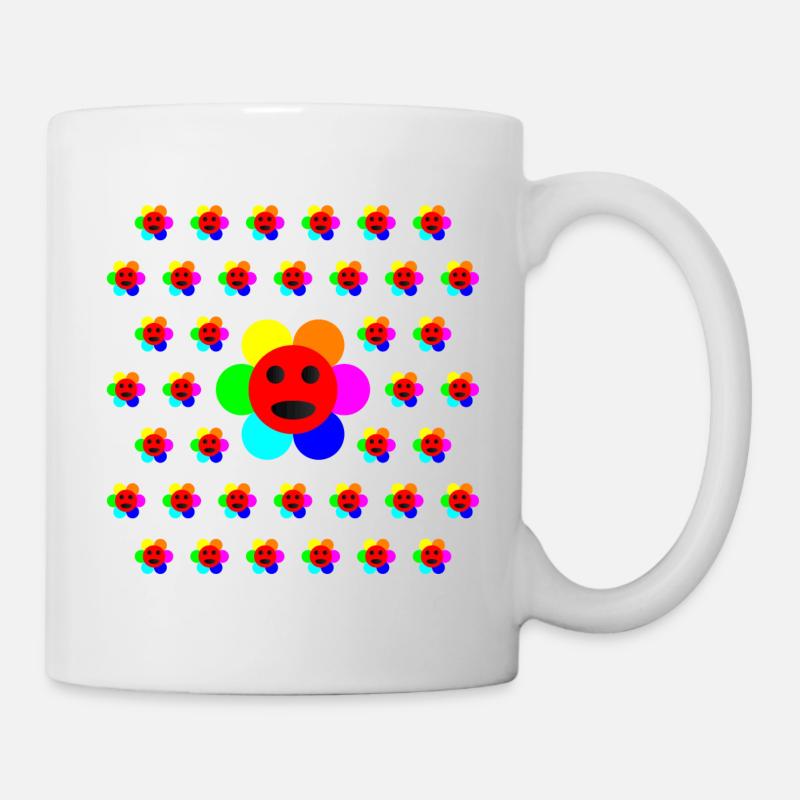 Psycho-Flower - Optical Art - Mug - white