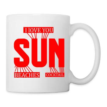 j'adore le soleil plage et cocktail - Mug blanc - blanc - Droite