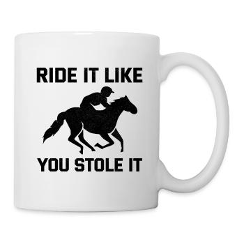 Barrel Racer Racing Reiten Reiten Rennen Rodeo - Tasse - Weiß - Rechts