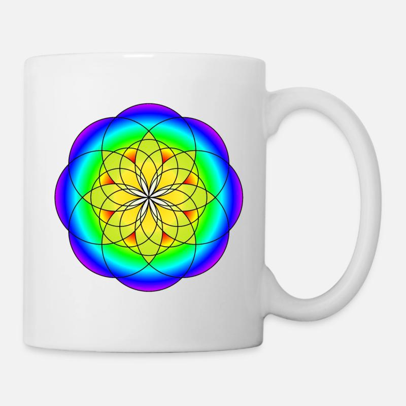Rainbow Circle Flower - Mug - white